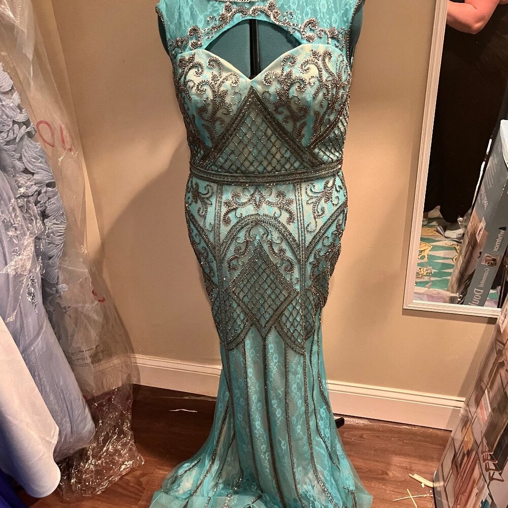 Beaded Cut Out Dress